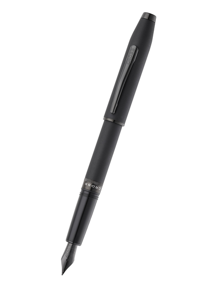Foundry Matte Black Lacquer with PVD Black Appointments and Black PVD coated Medium Nib Fountain Pen