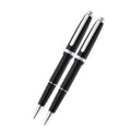 Lume Obsidian Black with Polished Chrome Appointments Ballpoint Pen & Rollerball Gift Set