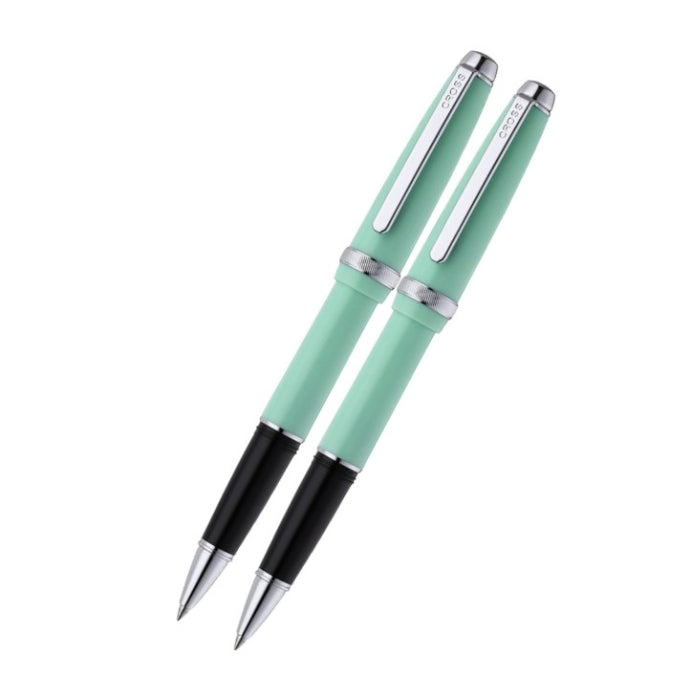 Lume Seafoam with Polished Chrome Appointments Ballpoint Pen & Rollerball Gift Set