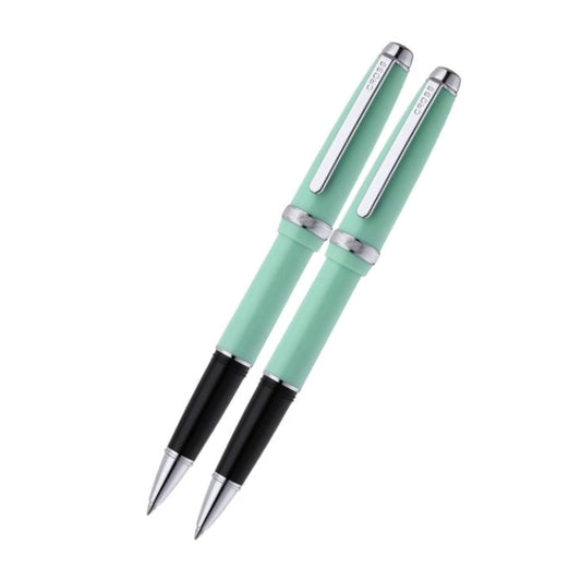 Lume Seafoam with Polished Chrome Appointments Ballpoint Pen & Rollerball Gift Set