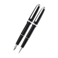 Lume Obsidian Black with Polished Chrome Appointments Ballpoint Pen & Fountain Pen (Medium) Gift Set