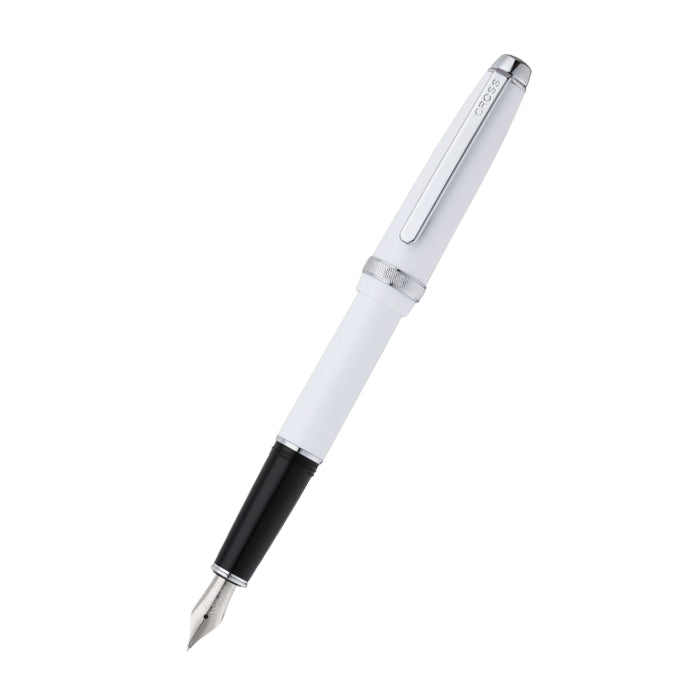 Lume Porcelain White with Polished Chrome Appointments Ballpoint Pen & Fountain Pen (Medium) Gift Set
