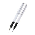 Lume Porcelain White with Polished Chrome Appointments Ballpoint Pen & Fountain Pen (Medium) Gift Set