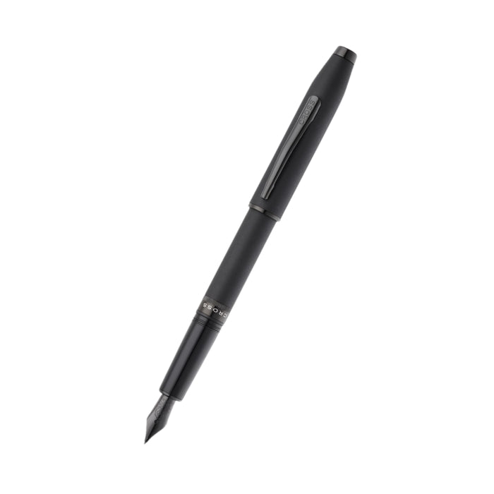 Foundry Matte Black Lacquer with PVD Black Appointments Ballpoint Pen & Fountain Pen (Medium) Gift Set
