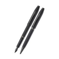 Foundry Matte Black Lacquer with PVD Black Appointments Ballpoint Pen & Fountain Pen (Medium) Gift Set