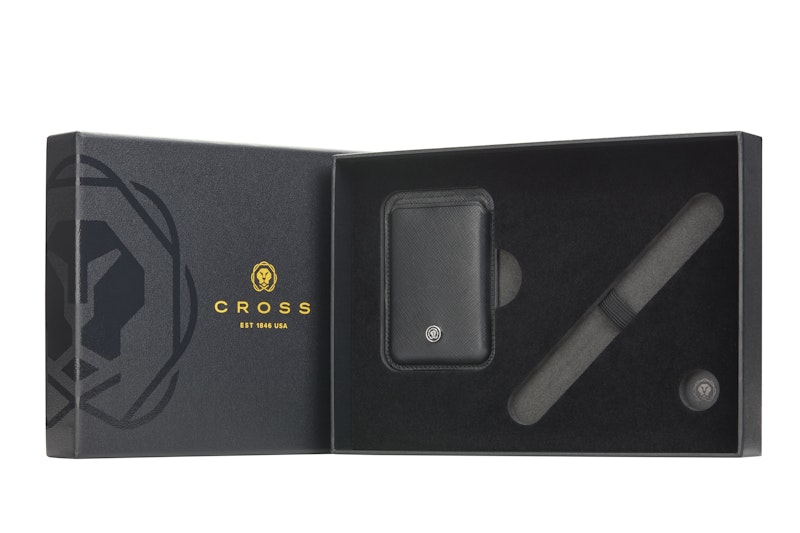 Classic Black Leather Magnetic Card Holder Gift Bundle