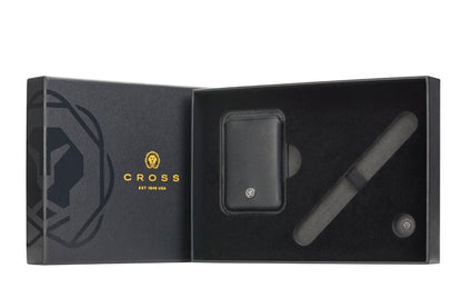 Classic Black Leather Magnetic Card Holder Gift Bundle