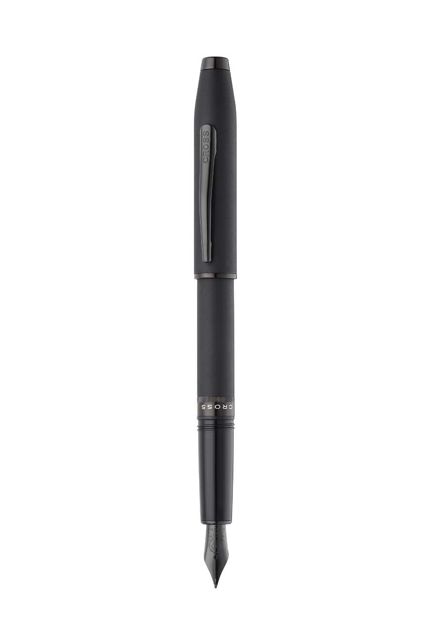 Foundry Matte Black Lacquer with PVD Black Appointments and Black PVD coated Medium Nib Fountain Pen