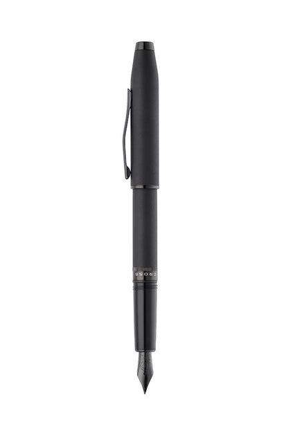 Foundry Matte Black Lacquer with PVD Black Appointments and Black PVD coated Medium Nib Fountain Pen