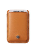 Mocha Leather Magnetic Card Holder