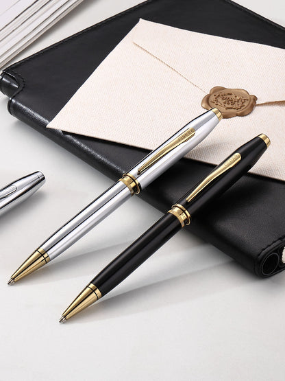 Foundry Polished Chrome with PVD Gold Appointments Ballpoint Pen