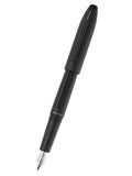 Prism Obsidian Black Resin with  Polished Chrome Stainless Steel Fine Nib Fountain Pen