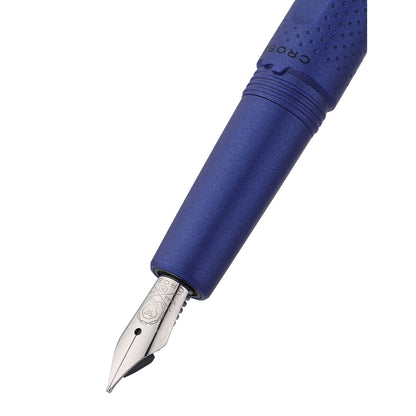 Prism Deep Sea Blue Resin with Polished Chrome Stainless Steel Medium Nib Fountain Pen