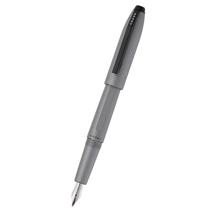 Prism Graphite Resin with Polished Chrome Stainless Steel Medium Nib Fountain Pen