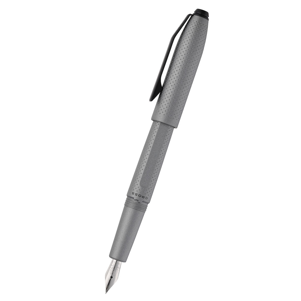 Prism Graphite Resin with Polished Chrome Stainless Steel Medium Nib Fountain Pen