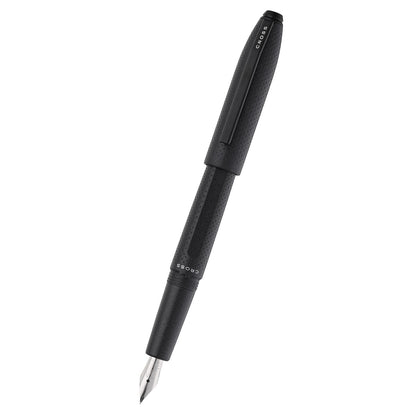 Prism Obsidian Black Resin with  Polished Chrome Stainless Steel Fine Nib Fountain Pen