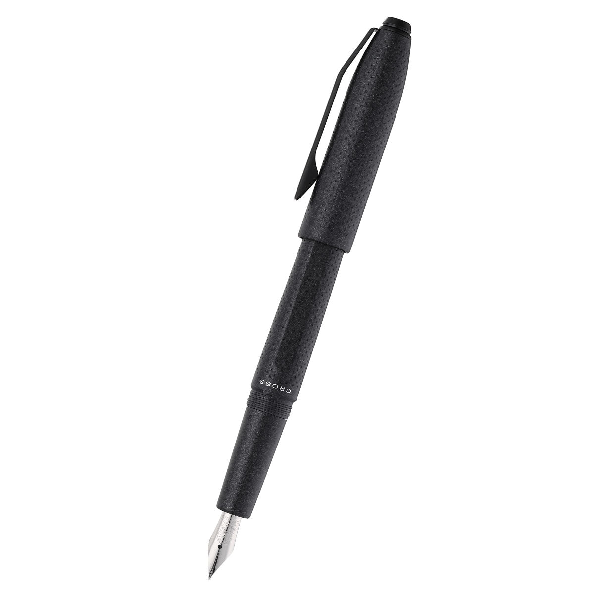 Prism Obsidian Black Resin with Polished Chrome Stainless Steel Medium Nib Fountain Pen