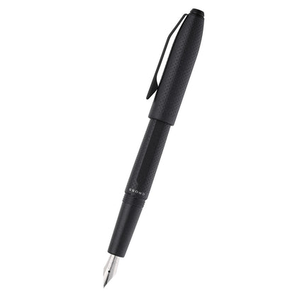 Prism Obsidian Black Resin with Polished Chrome Stainless Steel Medium Nib Fountain Pen