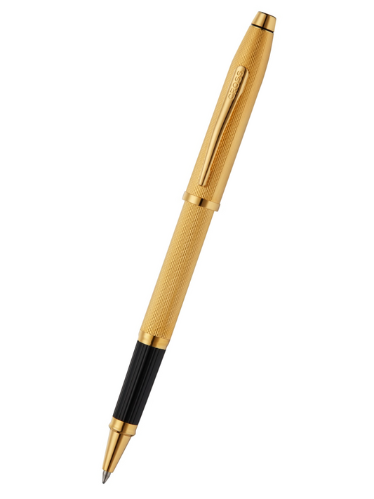 Century® II Polished 23KT Gold-plated Engraved Diamond Pattern Selectip Rollerball Pen