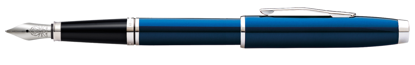 Coventry Blue Lacquer Fine Nib Fountain Pen.