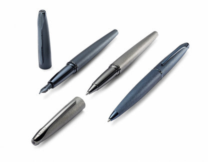 ATX® Sandblasted Dark Blue Stainless Steel Medium Nib Fountain Pen.