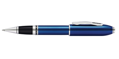 Peerless Translucent Quartz Blue Engraved Lacquer Rollerball Pen