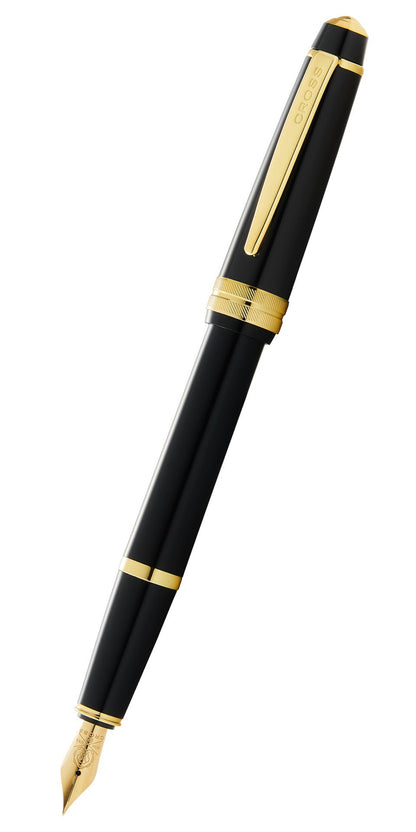 Bailey Light™ Polished Black Resin and Gold Tone Fine Nib Fountain Pen.