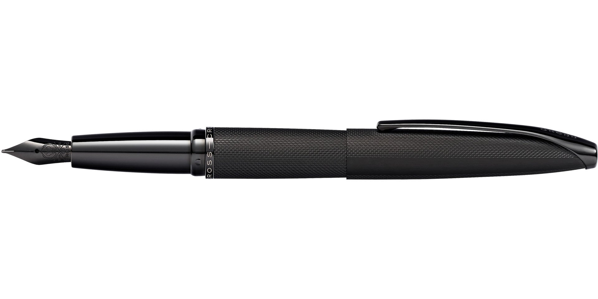 ATX® Brushed Black Stainless Steel Medium Nib Fountain Pen.