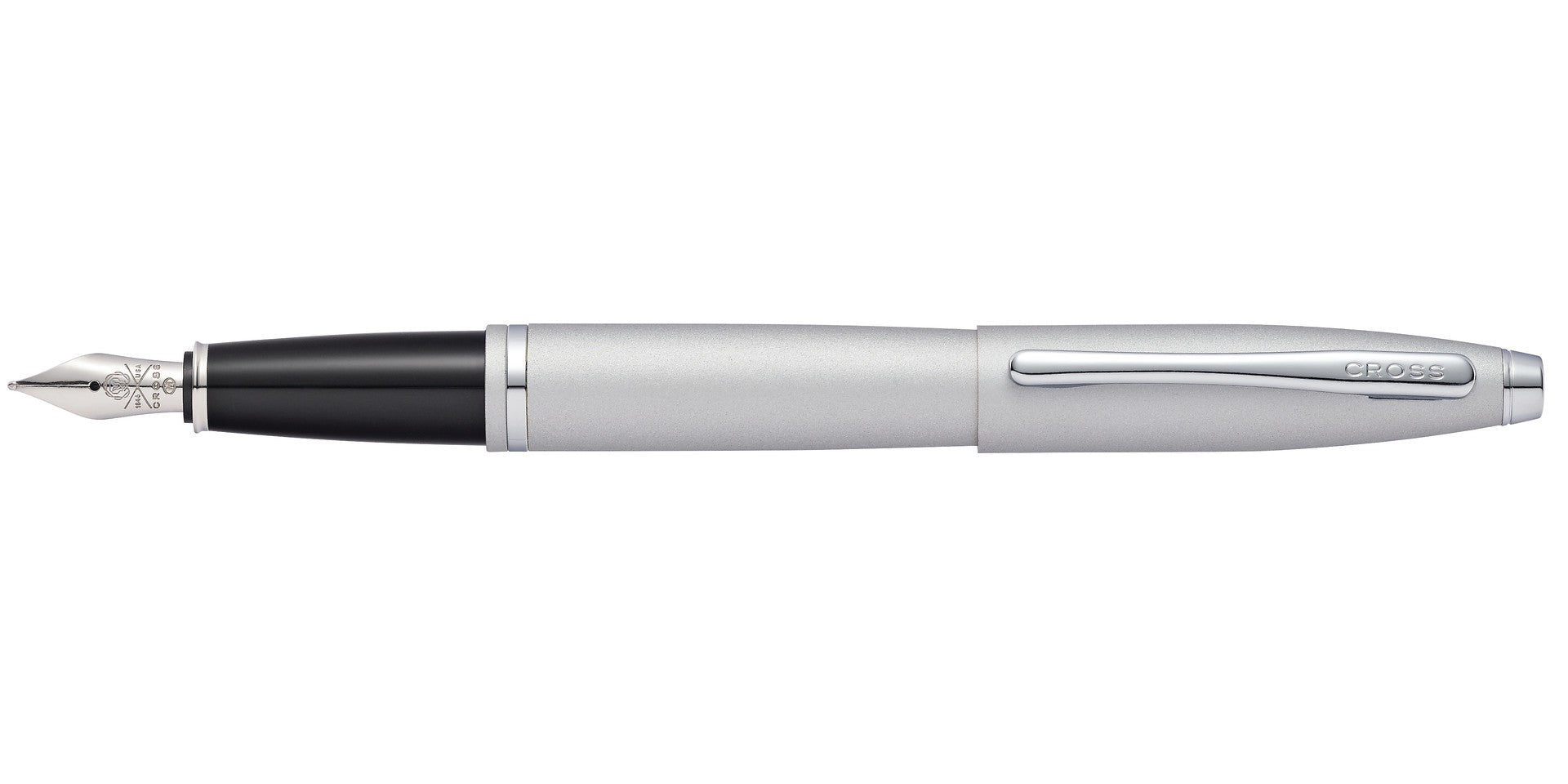 Calais™ Satin Chrome Stainless Steel Medium Nib Fountain Pen.
