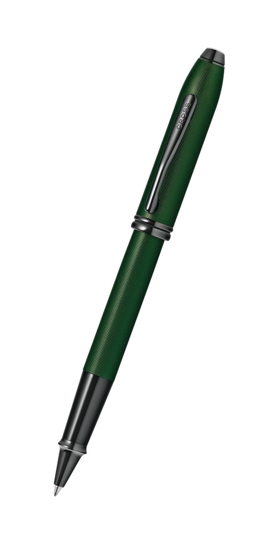 Townsend® Matte Green PVD Micro-knurl Rollerball Pen.