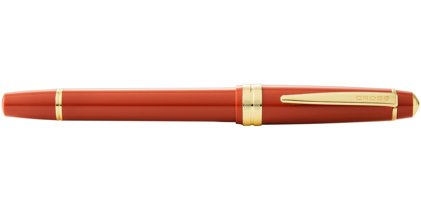 Bailey Light™ Polished Amber Resin and Gold Tone Medium Nib Fountain Pen.