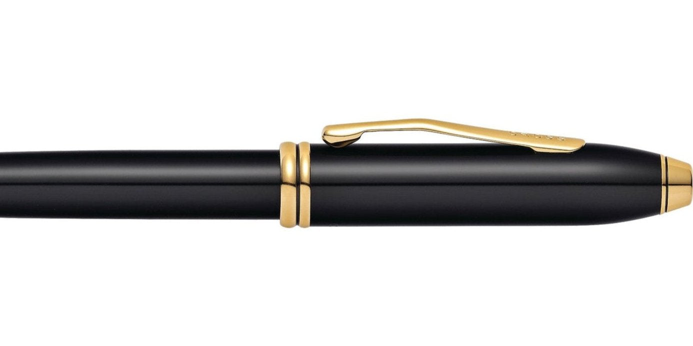 Townsend® Black Lacquer with 23KT Gold-Plated Appointments and Solid 18KT Gold Medium Nib Fountain Pen