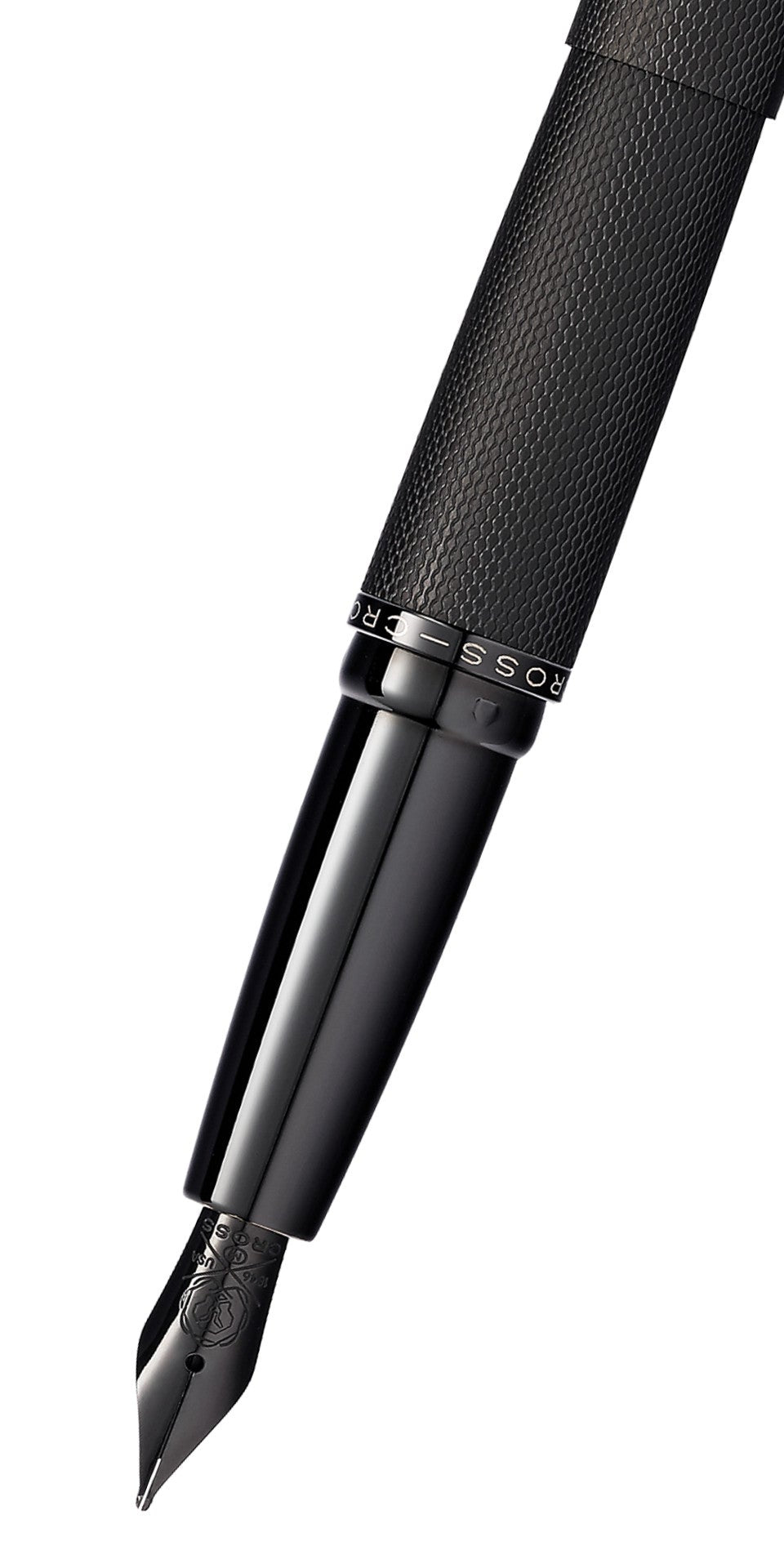 ATX® Brushed Black Stainless Steel Medium Nib Fountain Pen.