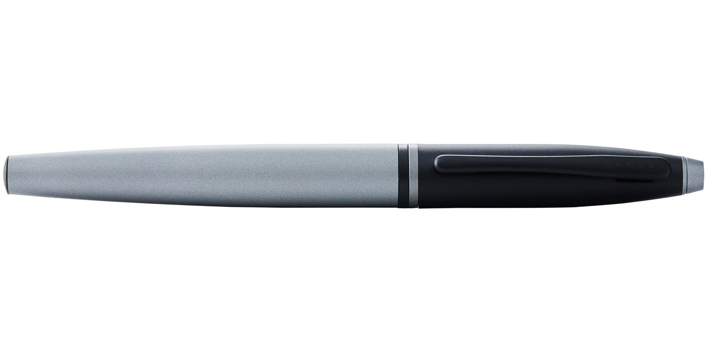 Calais™ Matte Gray and Black Lacquer Stainless Steel Medium Nib Fountain Pen.
