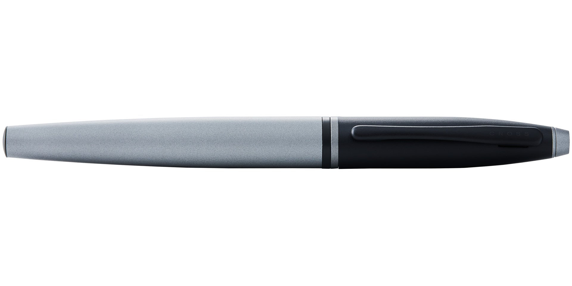 Calais™ Matte Gray and Black Lacquer Stainless Steel Medium Nib Fountain Pen.