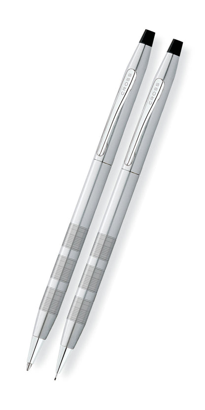 Classic Century® Satin Chrome Ballpoint Pen & 0.7MM Pencil Set.
