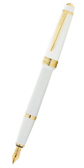 Bailey Light™ Polished White Resin and Gold Tone Medium Nib Fountain Pen
